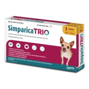 Simparica Trio - Gold x 3 1.3KG - 2.5KG
