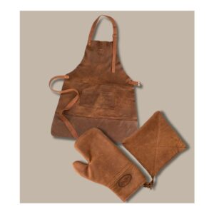 LEATHER APRON & GLOVE COMBO - LIGHT BROWN