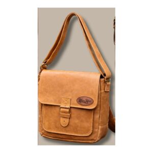 LEATHER MANBAG - LIGHT BROWN