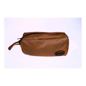 LEATHER SHAVING BAG - LIGHT BROWN