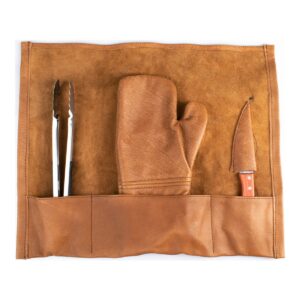 LEATHER BRAAI KIT - LIGHT BROWN