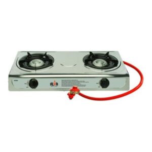 Alva 2 Burner Gas Cooker with Regulator & Hose
